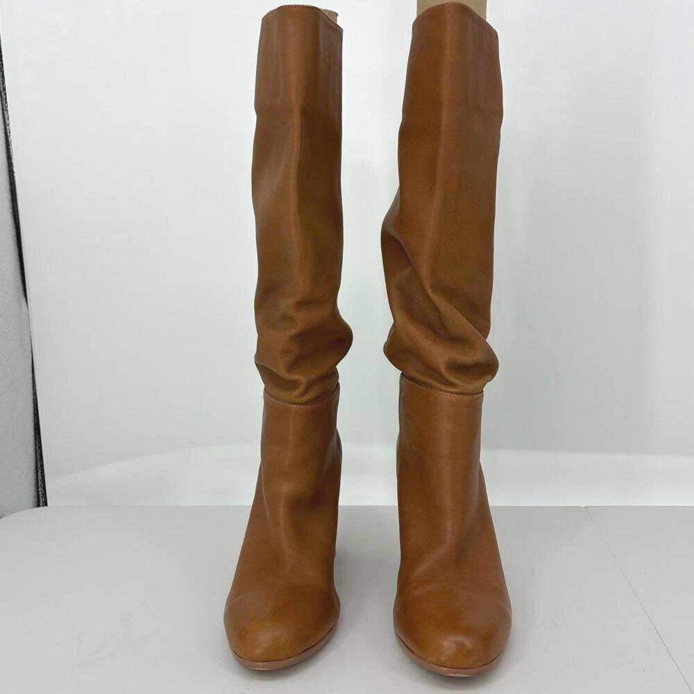 SILENT D WYNONAY Butter Soft Brown Leather Women's Knee-High Boots Block Heels - Picture 3 of 9